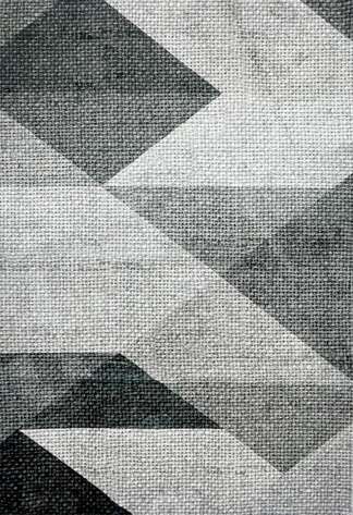 Modern Geometrik Desenli Gri Yumuşak Dokulu Yıkanabilir Halı