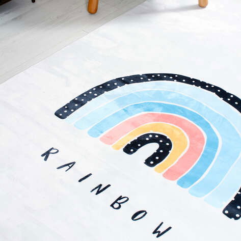 Rainbow Renkli Çocuk Halısı Yumuşak Dokulu Yıkanabilir Halı (4)