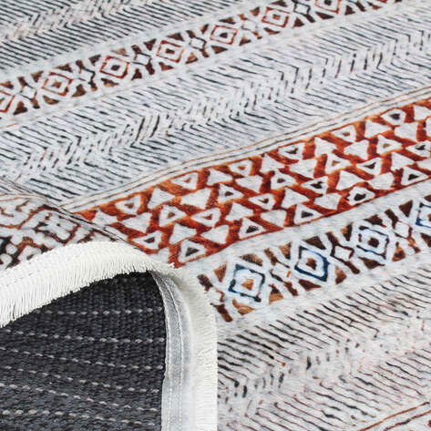 Modern Kilim Desenli Yumuşak Dokulu Yıkanabilir Halı Çok Renkli