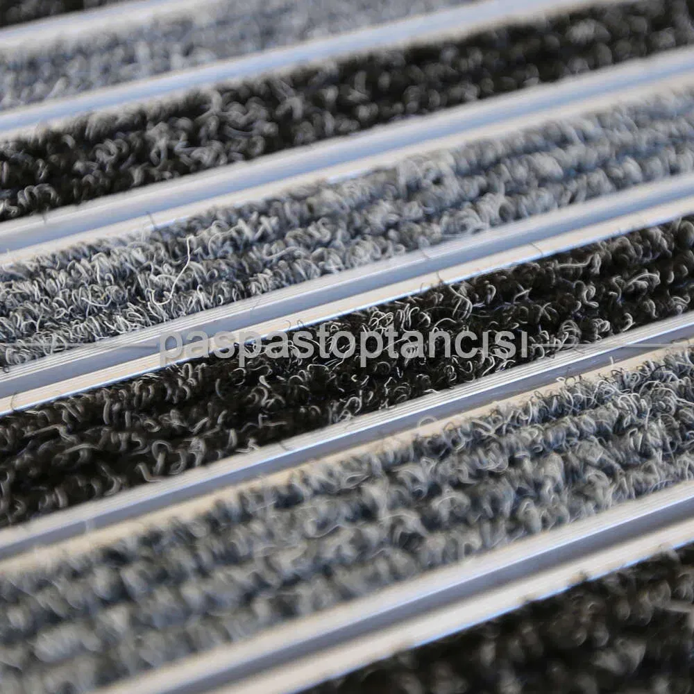  - Müşteriye Özel Alüminyum Paspas Halı Fitilli Siyah - Gri 80x240 cm