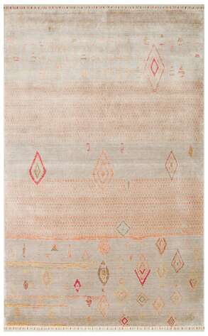 Otantik Kilim Desenli Zara 15 Bej Renkli Hav ve Toz Vermeyen Özel Tezgah Uşak Halısı