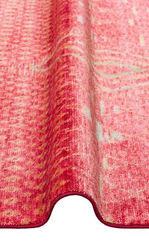 Otantik Kilim Desenli Zara 15 Kırmızı Renkli Hav ve Toz Vermeyen Özel Tezgah Uşak Halısı