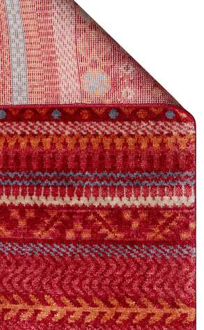 Otantik Kilim Desenli Zara 19 Kırmızı Renkli Hav ve Toz Vermeyen Özel Tezgah Uşak Halısı