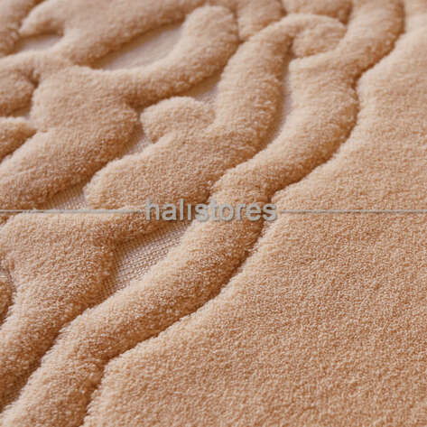 Ottoman %100 Pamuk Yıkanabilir Cappucino Yuvarlak Halı (5)