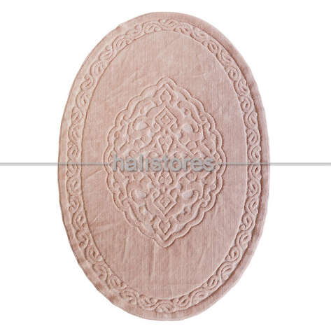 Ottoman %100 Pamuk Yıkanabilir Pudra Oval Halı (1)