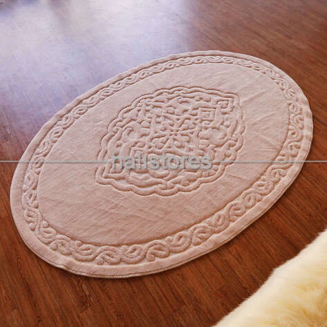 Ottoman %100 Pamuk Yıkanabilir Pudra Oval Halı (2)