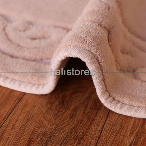 Ottoman %100 Pamuk Yıkanabilir Pudra Oval Halı (4)