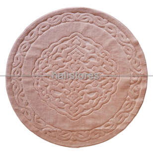 Halıstores - Ottoman %100 Pamuk Yıkanabilir Pudra Yuvarlak Halı
