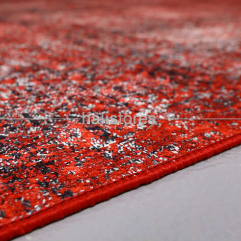 Soyut Desenli Kırmızı Halı Zen 1848