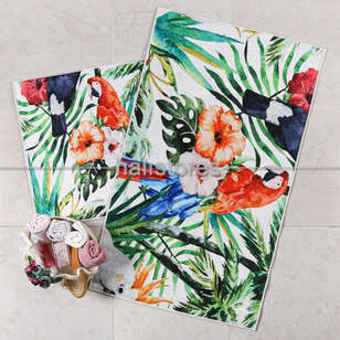Halıstores - Tropikal Desenli Klozet Takımı 60x100cm 50x60cm