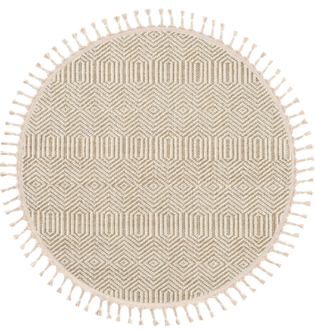 Yuvarlak Etnik Desenli Bej Halı Soho SH 01 (1)