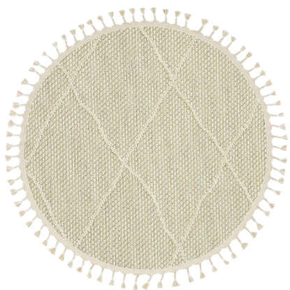 Yuvarlak Etnik Desenli Bej Halı Soho SH 02 (1)