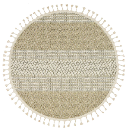 Yuvarlak Etnik Desenli Bej Halı Soho SH 05 (1)