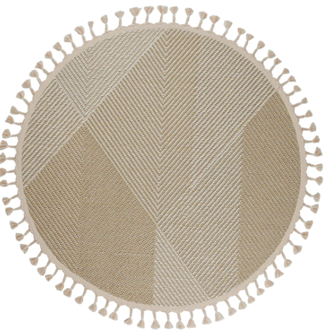 Yuvarlak Etnik Desenli Bej Halı Soho SH 08 (1)