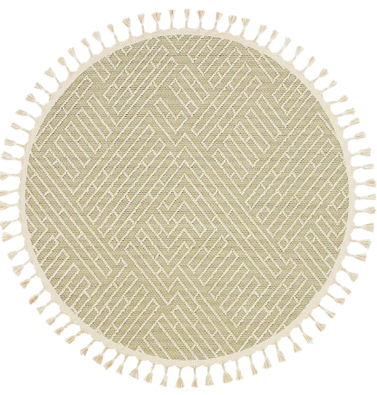 Yuvarlak Etnik Desenli Bej Halı Soho SH 12 (1)