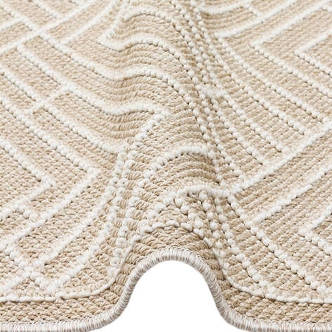 Yuvarlak Etnik Desenli Bej Halı Soho SH 12 (2)