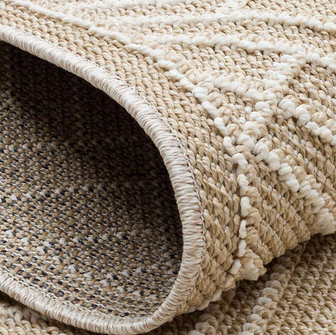 Yuvarlak Etnik Desenli Bej Halı Soho SH 12 (3)