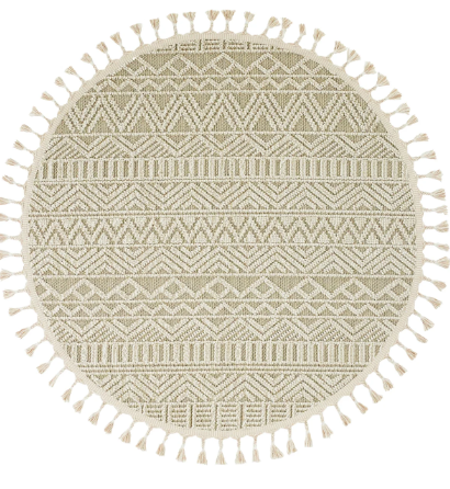 Yuvarlak Etnik Desenli Bej Halı Soho SH 14 (1)