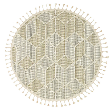 Halıstores - Yuvarlak Etnik Desenli Bej Halı Soho SH 03