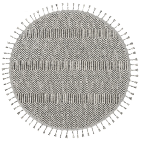 Yuvarlak Etnik Desenli Gri Halı Soho SH 01 (1)