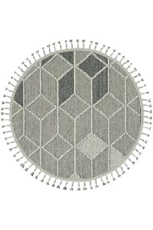 Yuvarlak Etnik Desenli Gri Halı Soho SH 03 (1)