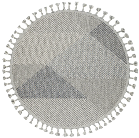 Yuvarlak Etnik Desenli Gri Halı Soho SH 08 (1)