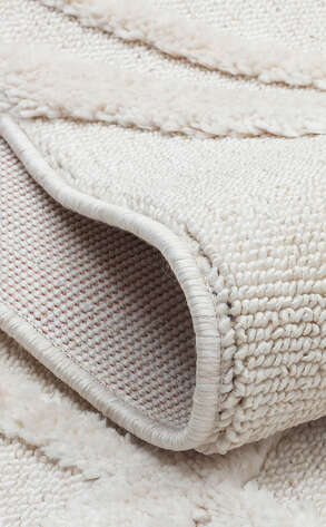 Yuvarlak Hav Toz Vermez Yumuşak Dokulu Etnik Örgü Desenlere Sahip Modern Beyaz İskandinav Halı Trz 03 (4)